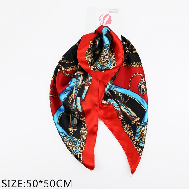 20" Luxury Equestrian Print Satin Square Scarf .70 each