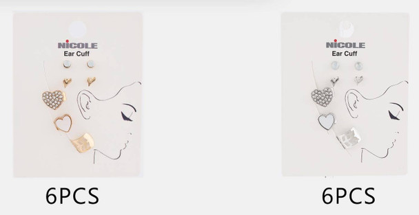Heart Ear Cuff & Stud Set .70 each