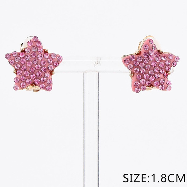 0.7" Crystal Star Clip Earrings .70 each pair