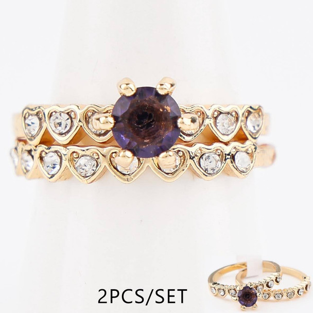 2 Piece Stackable Crystal Ring Set .70 each set