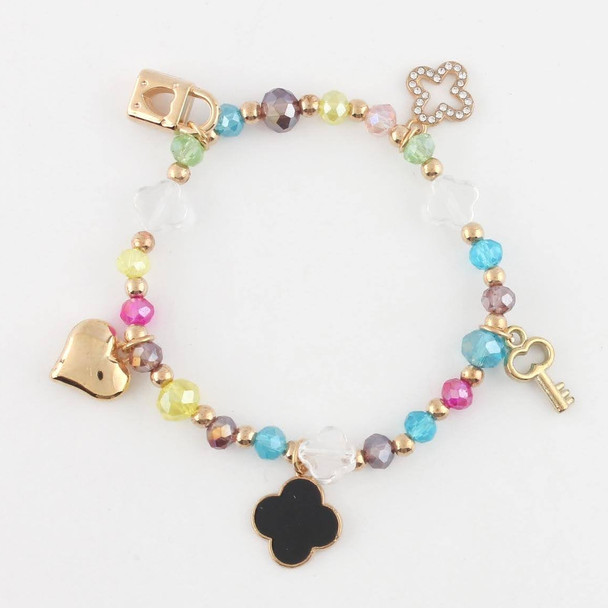 Multi-Color Charm Stretch Bracelet .70 each