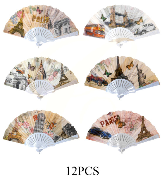 9" Vintage Travel Folding Hand Fan .70 each