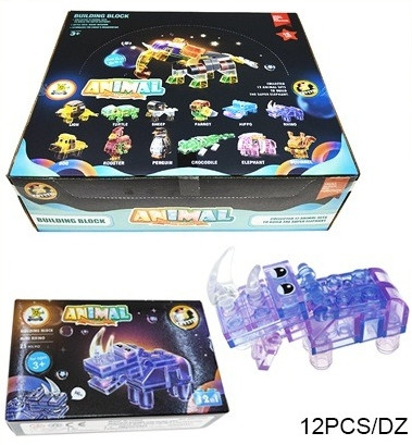 DIY 12 Style Mixed Animal Transparent Block Sets .75 each