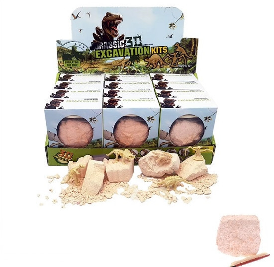 2.5" X 3" Dinosaur Excavation Kits  12 per display bx  .75 each