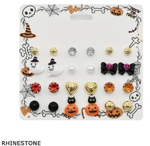12 Pair Assorted Halloween Stud Earring Set .70 each set