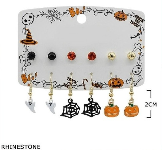 6 Pair Assorted Halloween Stud & Dangle Earring Set .70 each set