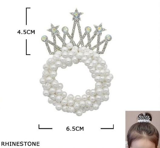 Princess Pearl Crown Hair Tie .70 each