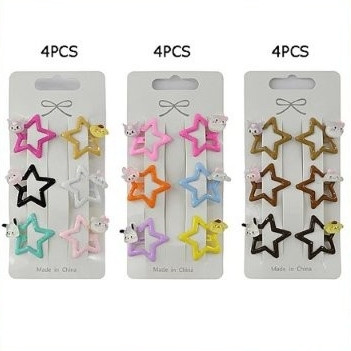 2.4" 6 Pc Novelty Star Snap Clips .70 each set