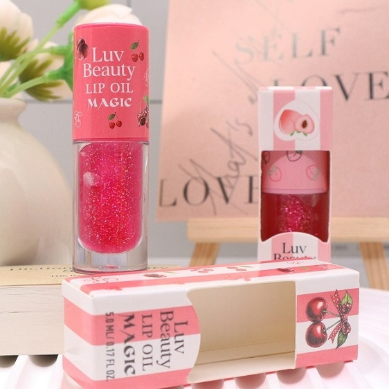 Hydrating Shimmer Lip Oil with Fruity Scents 24 pcs per display box .75 each