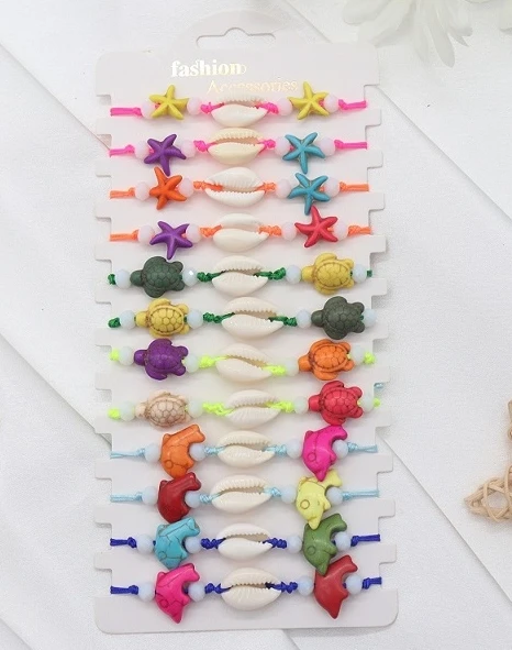 Cowrie Shell Ocean Animal Adjustable Bracelet .70 each