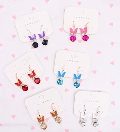 1.5" Crystal Butterfly Dangle Earrings .70 each pair