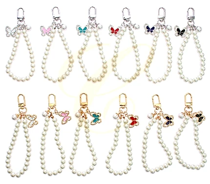 Pearl Wristlet Butterfly Keychain .70 each