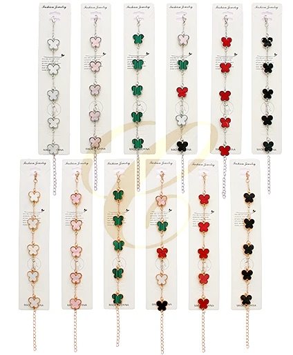 Striped Butterfly Charm Chain Bracelet .70 each