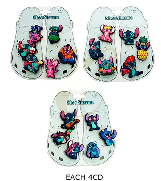 6 Pk Set of Shoe Charms Novelty Theme .75 per set