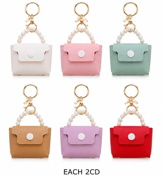 2.4" Mini Handbag Keychain with Pearl Handle .70 each