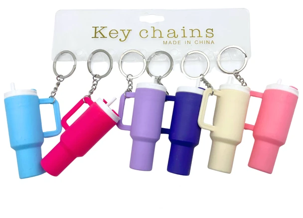 3.7" Trendy Tumbler Cup Keychain .70 each