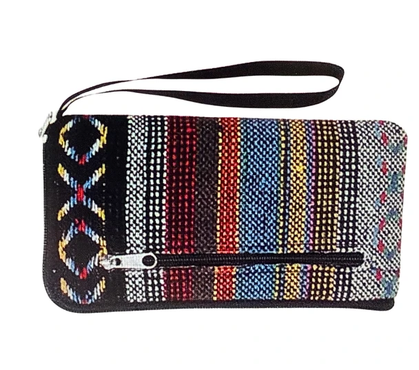 6" x 3.2" Aztec/Tribal Mixed Pattern 2 Zipper Pouch w/ Wristlet .70 each