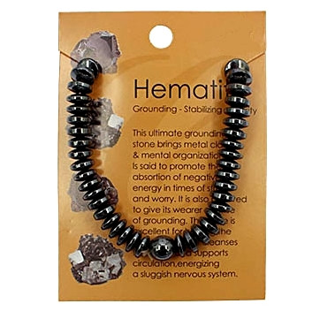 Disc-Bead Hematite Stretch Bracelet .70 each