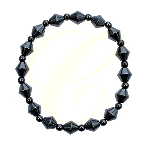 Faceted Diamond-Bead Hematite Bracelet .70 each