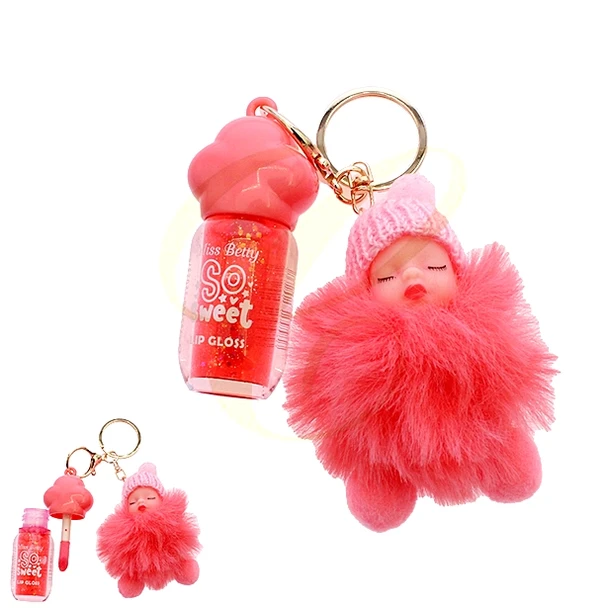Plush Baby Doll + Lip Gloss Keychain 12 pcs per display box $1.50 each