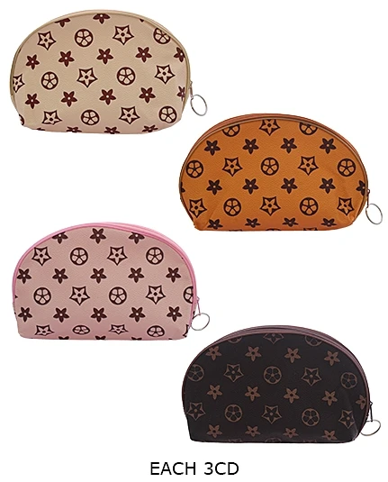 8.3" x 5.5" Hi Fashion Look Zipper Cosmetic Bag 4 colors .70 each