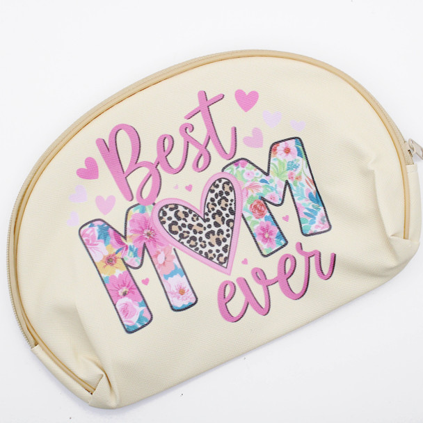8.3" “Best Mom Ever” Cosmetic / Makeup Bag .70 each