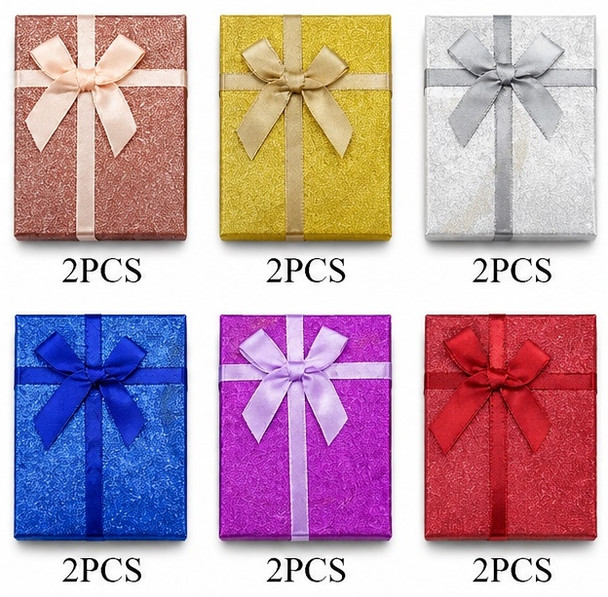 2.8" x 3.5" Glitter Bow Jewelry Gift Box .70 each