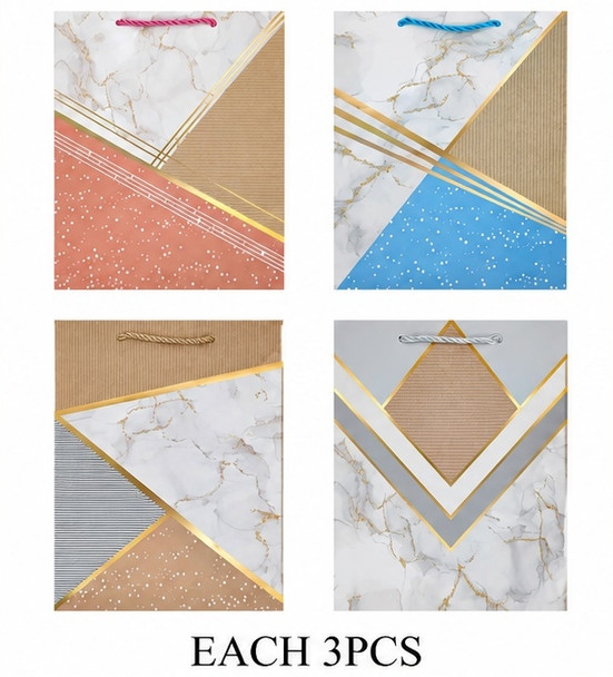 7.1" × 9.1" Marble-Print Gift Bag .70 each