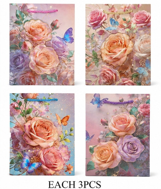7.1" × 9.1" Floral Print Gift Bag .70 each