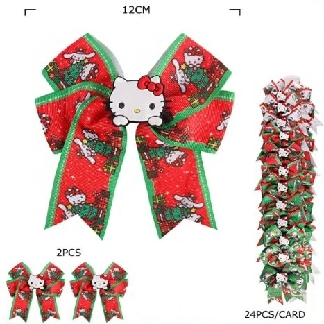 4.7" Christmas Novelty Bow Hair Clips .70 each