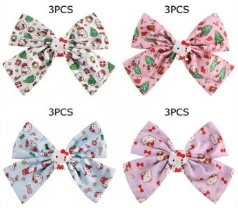 5.9" Christmas Novelty Bow Hair Clips .70 each