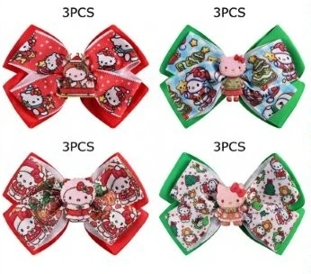 5.9" Christmas Novelty Bow Hair Clips .70 each