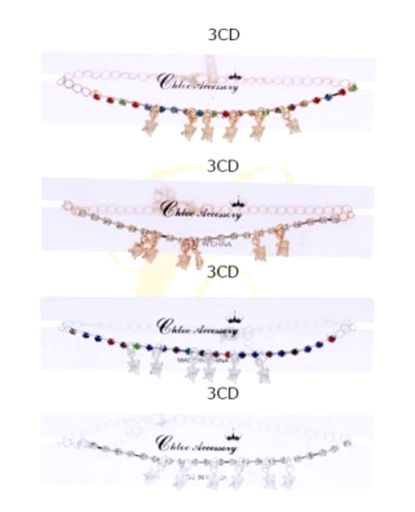 Turtle Charm Rhinestone Anklet .70 each