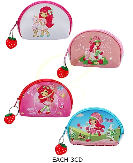 4.3" Strawberry Girl Coin Purse with Strawberry Charm Keyring .70 each