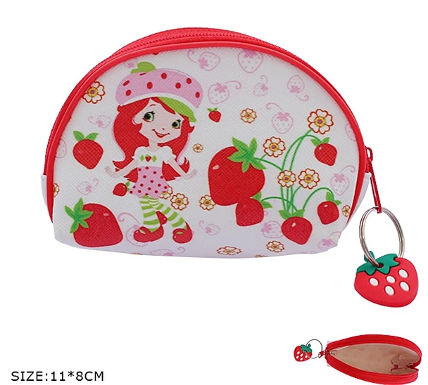 4.3" Strawberry Girl Coin Purse with Strawberry Charm Keyring .70 each