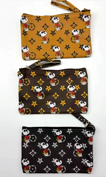 7" Novelty Hi Fashion Print Zipper Wristlet Pouch .70 each