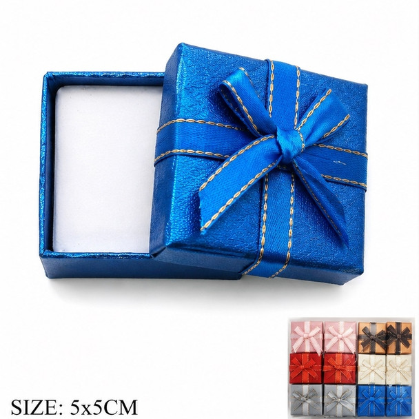 2" x 2" Metallic Jewelry Gift Box with Ribbon Bow .70 each