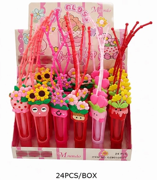 Flower Pot Novelty Lip Gloss 24 pcs per display .75 each