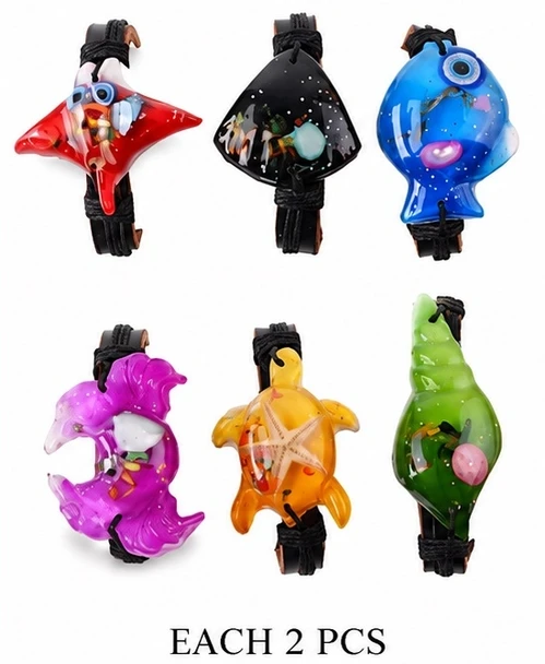 Acrylic Sea-Life Teen Leather Bracelet Assortment .70 each