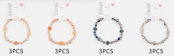 Quatrefoil Crystal Beaded Bracelet .70 each