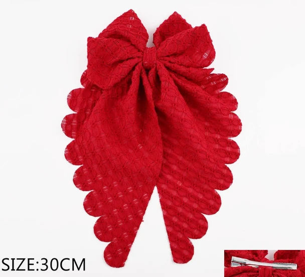 11.8" Oversized Lace Bow Hair Clip .70 each
