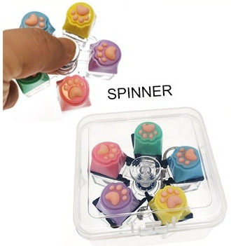 2.6" Light-Up Paw Keyboard Fidget Spinner Keychain $3.00 each