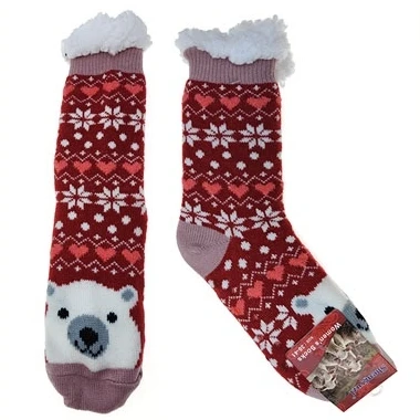 Bear & Snowflake Cozy Slipper Socks $2.50 each pair