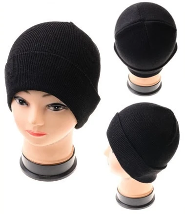 BEST BUY Adult Knit Winter Beanie Caps All Black .75 each