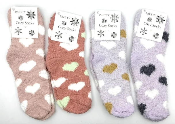 Heart Fuzzy Cozy Socks .75 per pair