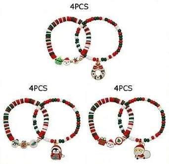 2-Pc Christmas Beaded Stretch Bracelet Set .70 each set
