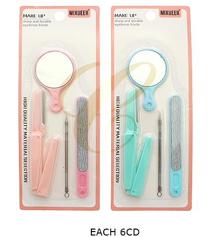 4-Pc Beauty & Grooming Tool Set with Mirror .70 each set