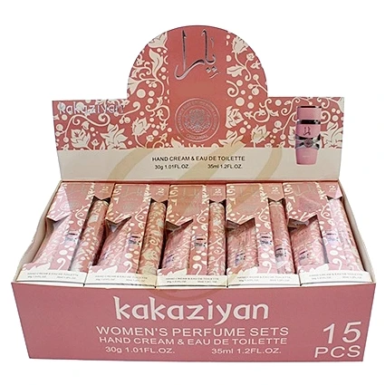2-in-1 30g Hand Cream + Perfume Spray Set 15 sets per display box $1.60 each set