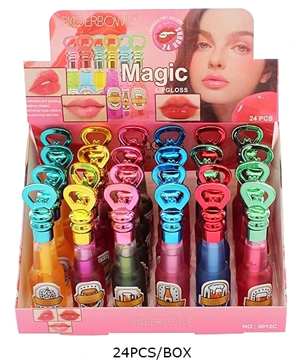 Bottle Opener Style Cap Lip Gloss 24 Pc Display .75 each
