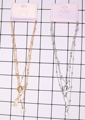 Western Cowboy Hat, Boot & Horseshoe Layered Necklace .70 each